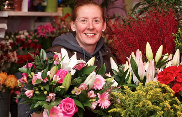 Joanne Ross, Essex florist with flowers